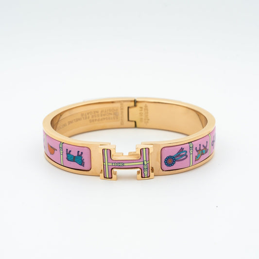 [⭐Luxery]H PINK GOLD BRACELET PINK CERAMIC