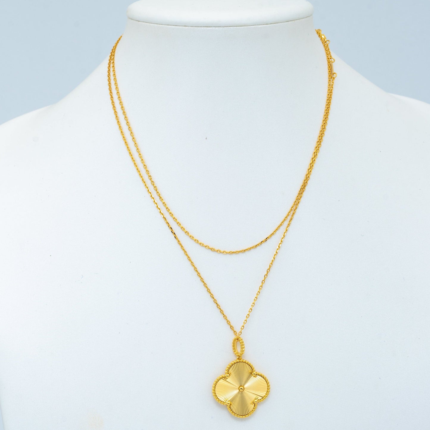 [⭐Luxery]CLOVER 25MM PEDANT NECKLACE GOLD