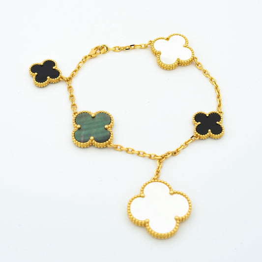 [⭐Luxery]CLOVER BRACELET 5 MOTIFS ONYX MOP