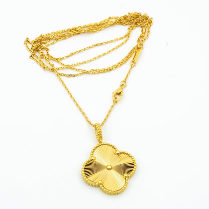 [⭐Luxery]CLOVER 25MM PEDANT NECKLACE GOLD