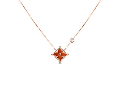 [⭐Luxery]STAR NECKLACE PINK GOLD 1 DIAMOND