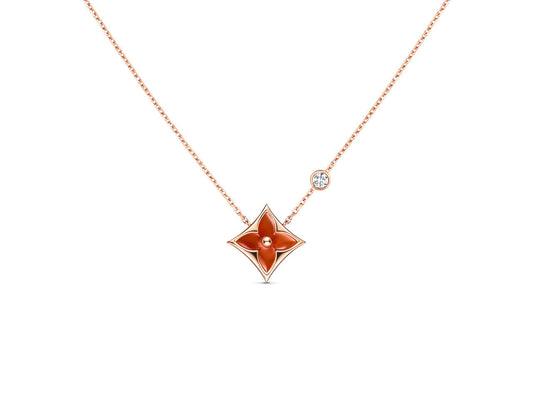 [⭐Luxery]STAR NECKLACE PINK GOLD 1 DIAMOND