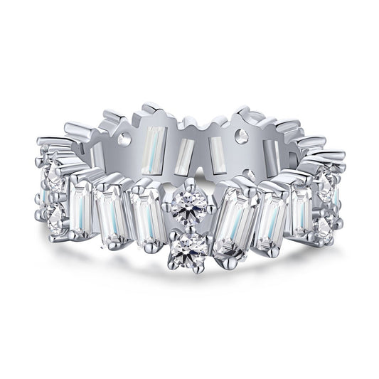 [Luxery Jewelry]Delicate Multi Shape Tennis Ring