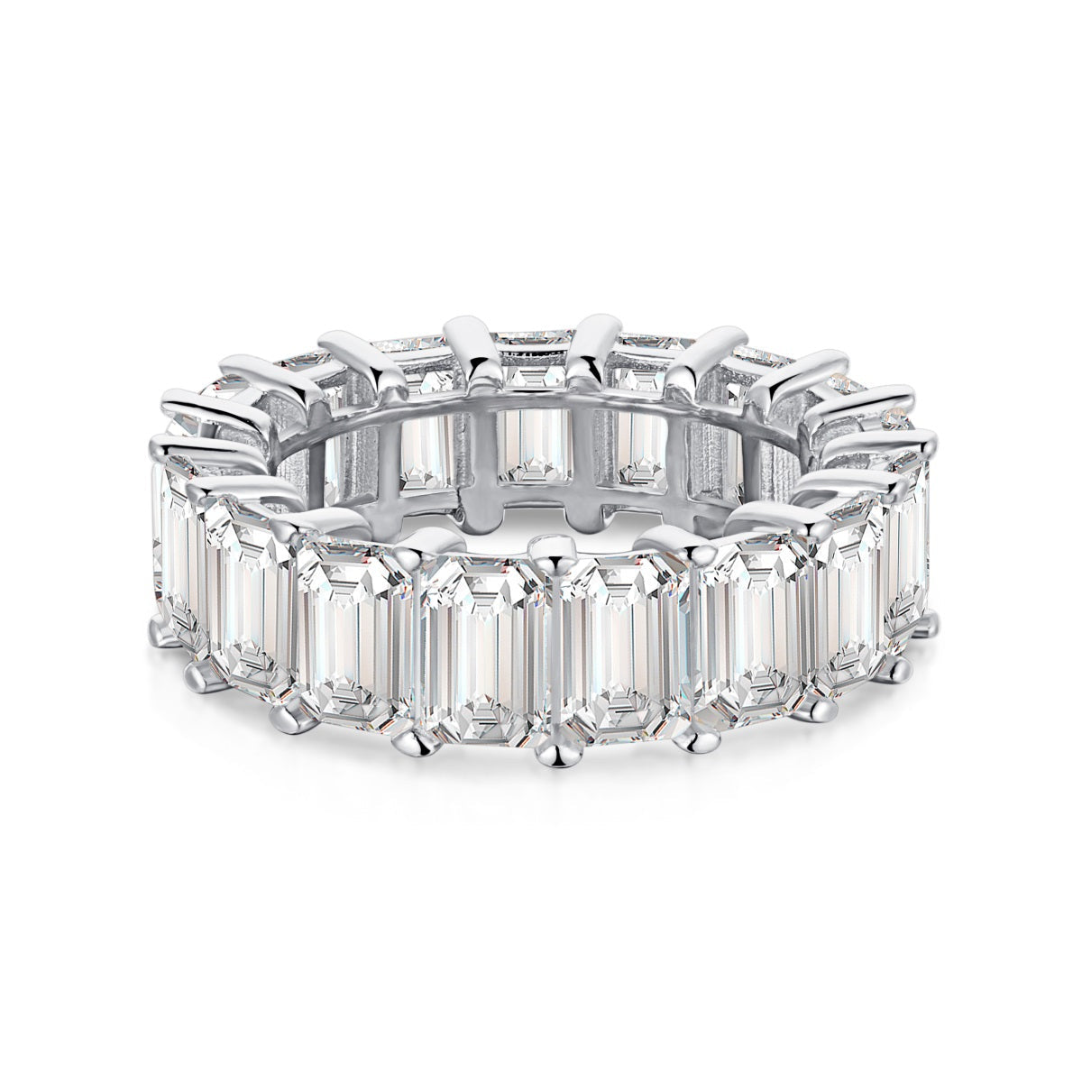 [Luxery Jewelry]0.75 Carat Elegant Emerald Cut Tennis Ring