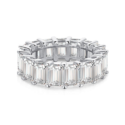 [Luxery Jewelry]0.75 Carat Elegant Emerald Cut Tennis Ring