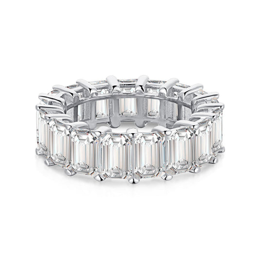 [Luxery Jewelry]0.75 Carat Elegant Emerald Cut Tennis Ring
