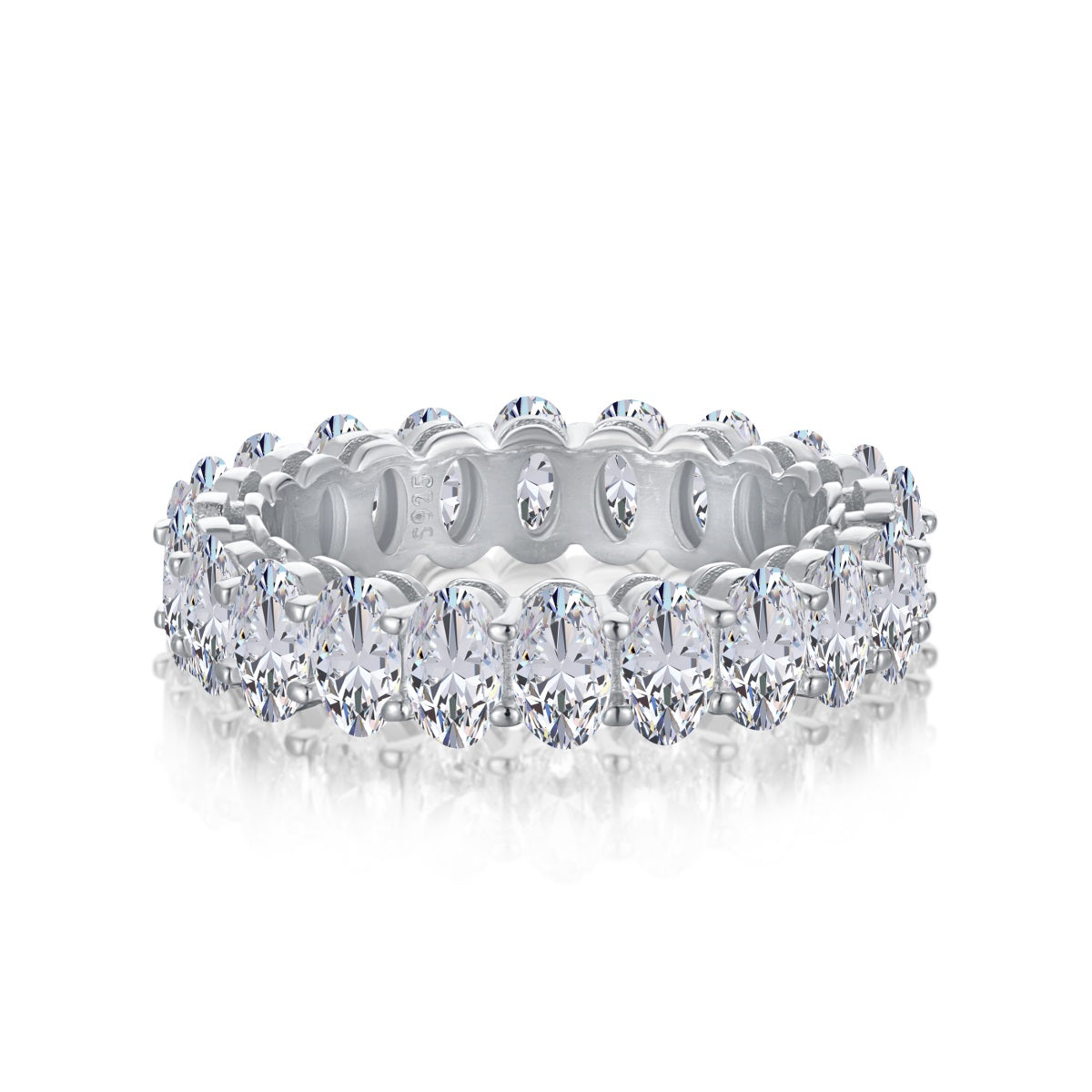 [Luxery Jewelry]Ornate Oval Cut Tennis Ring