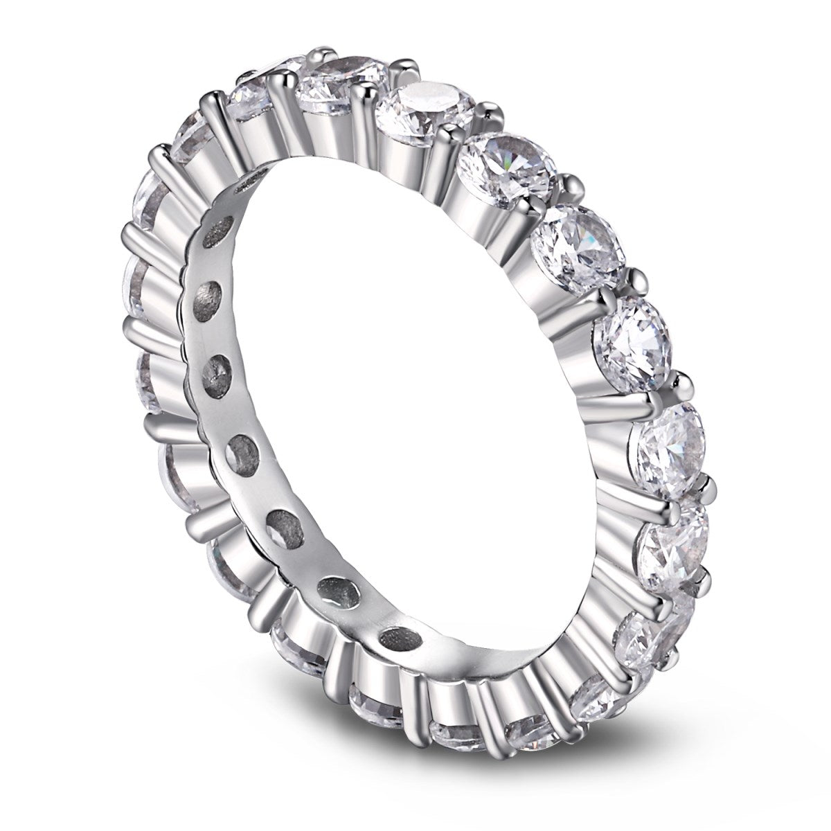 [Luxery Jewelry]Sparkling Round Cut Tennis Ring