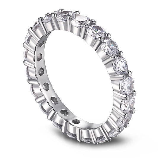[Luxery Jewelry]Sparkling Round Cut Tennis Ring