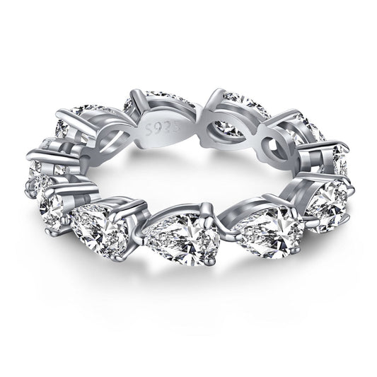 [Luxery Jewelry]Exquisite Pear Cut Tennis Ring