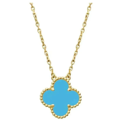 [⭐Luxery]CLOVER 15MM VINTAGE TURQUOISE NECKLACE