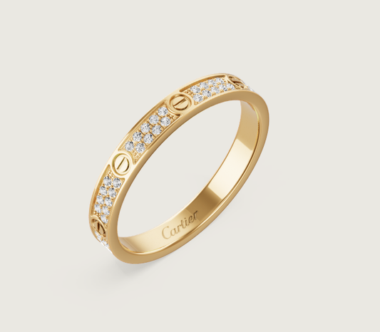 [⭐Luxery]LOVE RING 2.6mm-wide full-diamond ring Gold