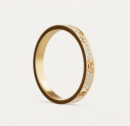 [⭐Luxery]LOVE RING 2.6mm-wide full-diamond ring Gold
