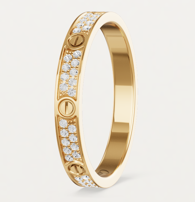 [⭐Luxery]LOVE RING 2.6mm-wide full-diamond ring Gold