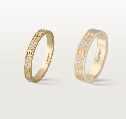 [⭐Luxery]LOVE RING 2.6mm-wide full-diamond ring Gold
