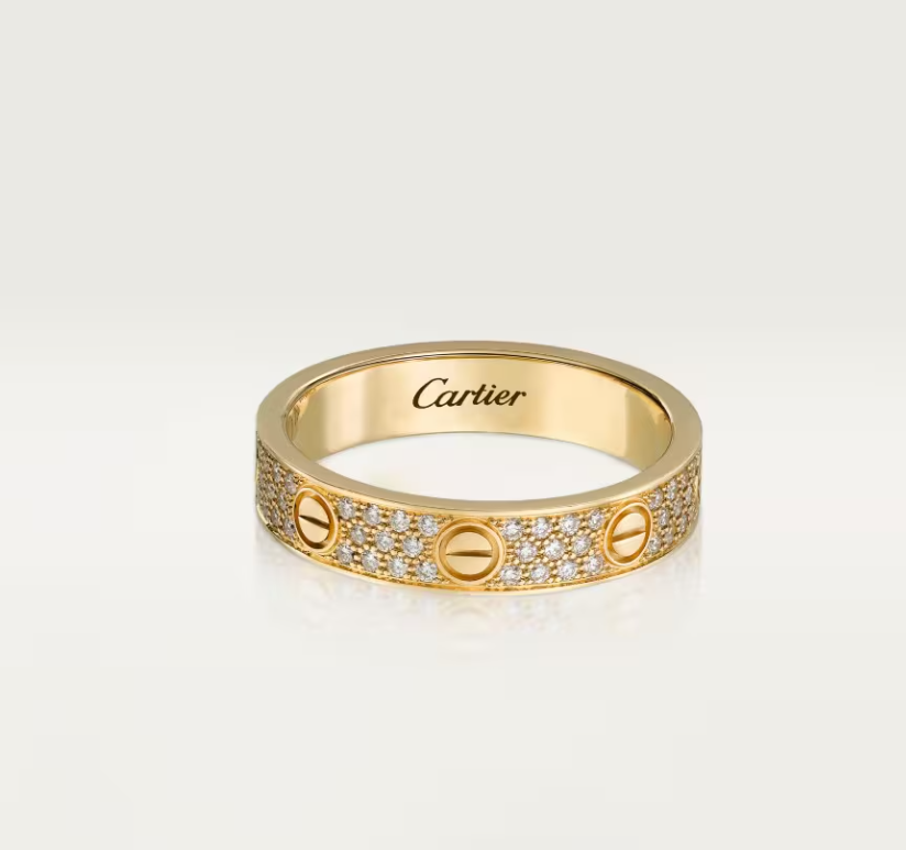 [⭐Luxery]LOVE RING 4mm-wide full-diamond ring GOLD