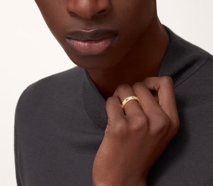 [⭐Luxery]LOVE RING 4mm-wide full-diamond ring GOLD