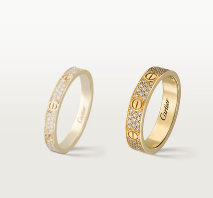 [⭐Luxery]LOVE RING 4mm-wide full-diamond ring GOLD