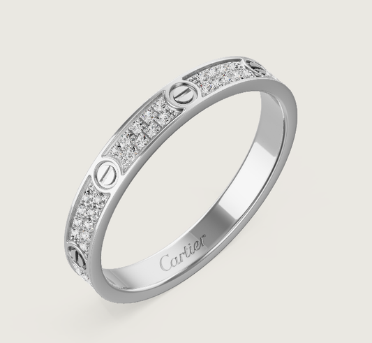 [⭐Luxery]LOVE RING 2.6mm-wide full-diamond ring silver