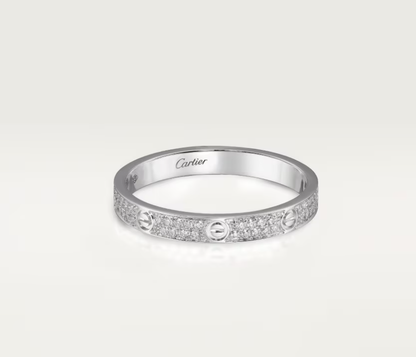 [⭐Luxery]LOVE RING 2.6mm-wide full-diamond ring silver