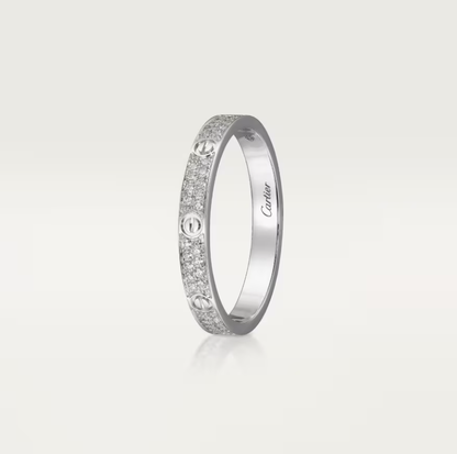 [⭐Luxery]LOVE RING 2.6mm-wide full-diamond ring silver