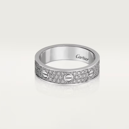 [⭐Luxery]LOVE RING 4mm-wide full-diamond ring silver