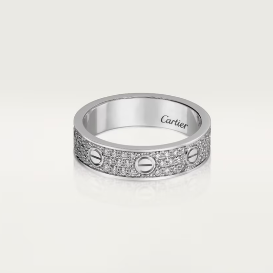 [⭐Luxery]LOVE RING 4mm-wide full-diamond ring silver