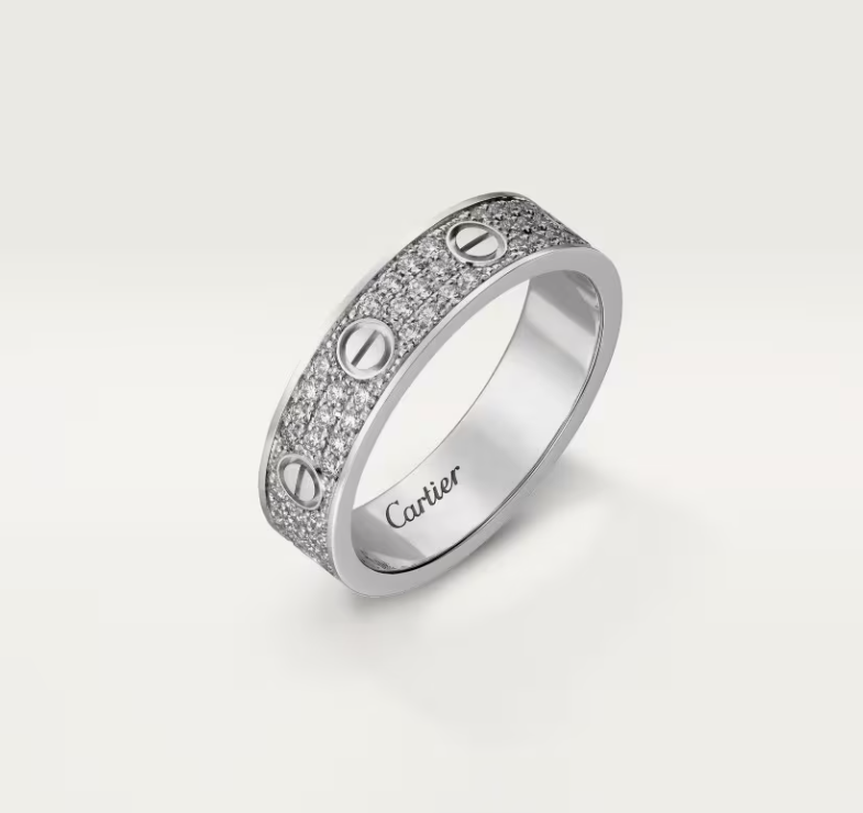 [⭐Luxery]LOVE RING 4mm-wide full-diamond ring silver