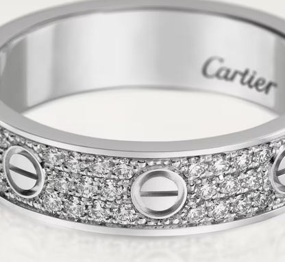 [⭐Luxery]LOVE RING 4mm-wide full-diamond ring silver