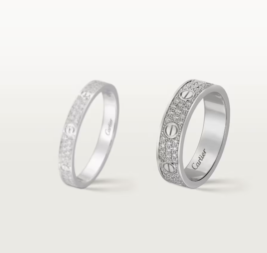 [⭐Luxery]LOVE RING 4mm-wide full-diamond ring silver