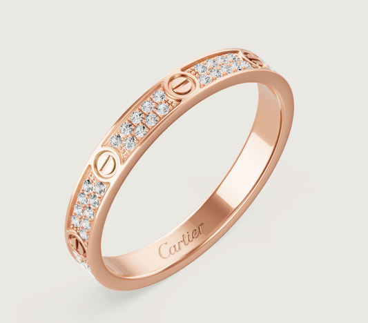 [⭐Luxery]LOVE RING 2.6mm-wide full-diamond ring Rose Gold