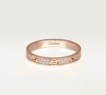 [⭐Luxery]LOVE RING 2.6mm-wide full-diamond ring Rose Gold