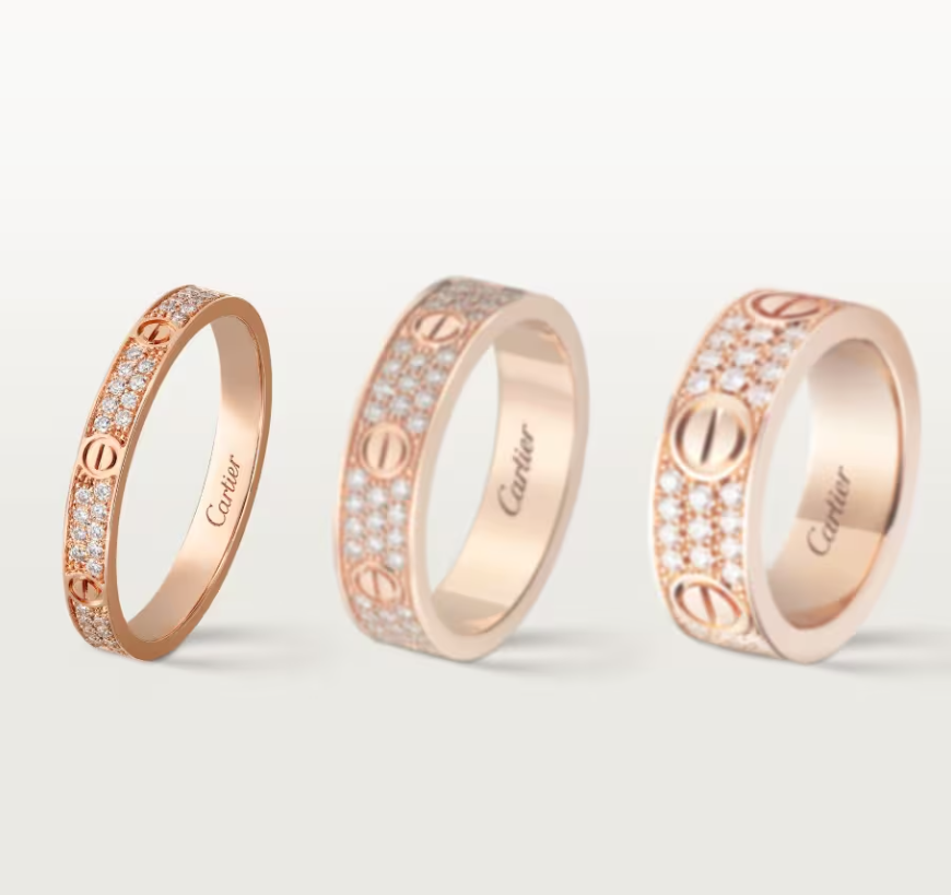 [⭐Luxery]LOVE RING 2.6mm-wide full-diamond ring Rose Gold