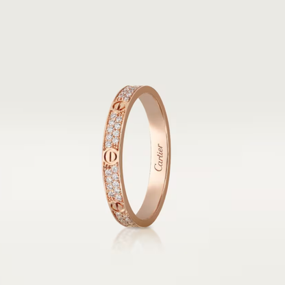 [⭐Luxery]LOVE RING 2.6mm-wide full-diamond ring Rose Gold