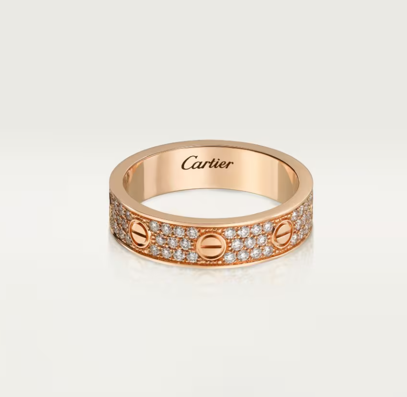 [⭐Luxery]LOVE RING 4mm-wide full-diamond ring Rose Gold