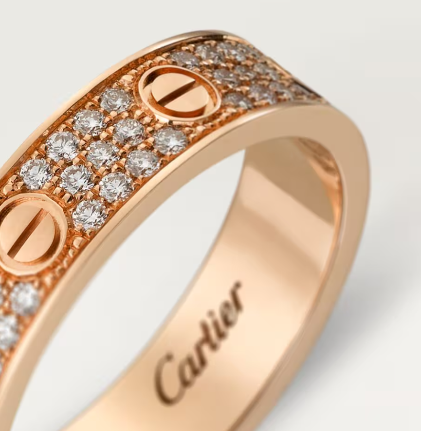 [⭐Luxery]LOVE RING 4mm-wide full-diamond ring Rose Gold