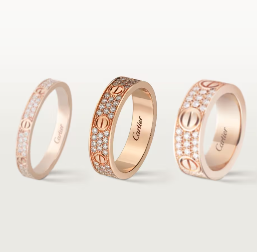 [⭐Luxery]LOVE RING 4mm-wide full-diamond ring Rose Gold
