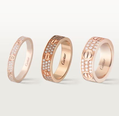 [⭐Luxery]LOVE RING 4mm-wide full-diamond ring Rose Gold