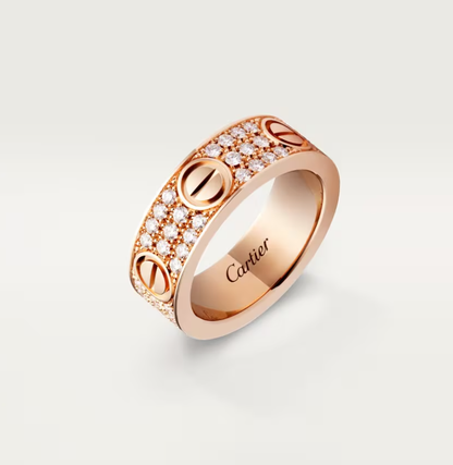 [⭐Luxery]LOVE RING 6.5mm-wide full-diamond ring Rose Gold