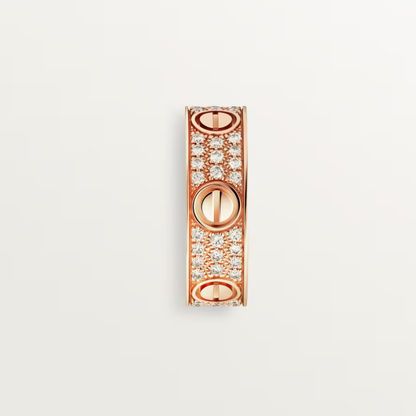 [⭐Luxery]LOVE RING 6.5mm-wide full-diamond ring Rose Gold