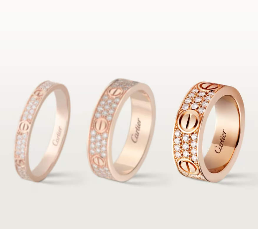 [⭐Luxery]LOVE RING 6.5mm-wide full-diamond ring Rose Gold