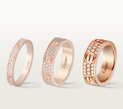 [⭐Luxery]LOVE RING 6.5mm-wide full-diamond ring Rose Gold