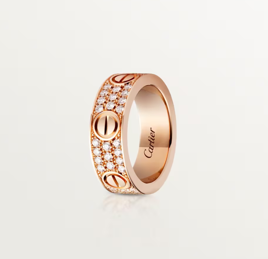 [⭐Luxery]LOVE RING 6.5mm-wide full-diamond ring Rose Gold