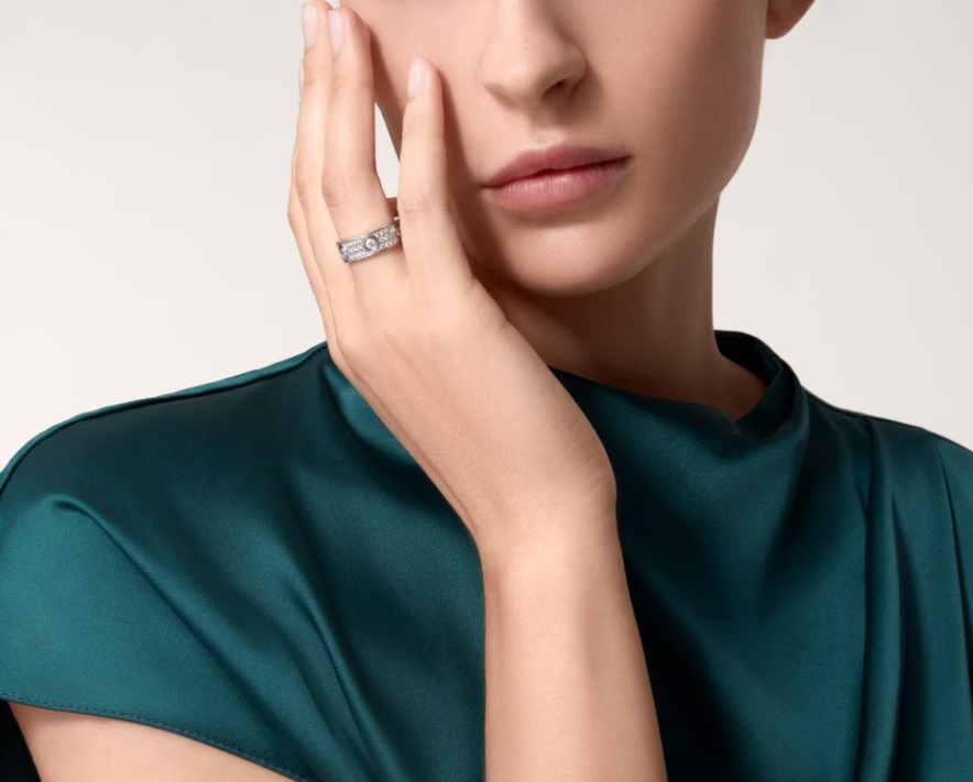 [⭐Luxery]LOVE RING 6.5MM Full Diamond, 6 Major Diamonds Silver