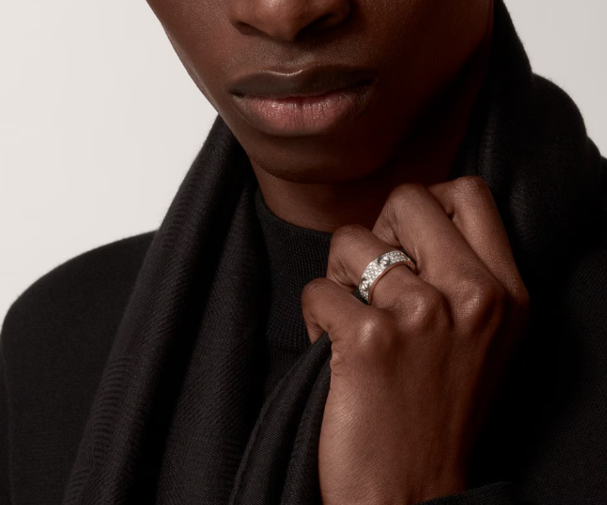 [⭐Luxery]LOVE RING 6.5MM Full Diamond, 6 Major Diamonds Silver