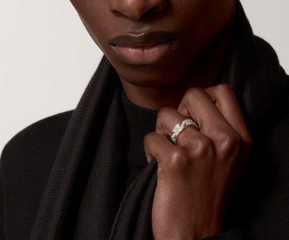 [⭐Luxery]LOVE RING 6.5MM Full Diamond, 6 Major Diamonds Silver