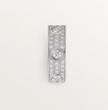[⭐Luxery]LOVE RING 6.5MM Full Diamond, 6 Major Diamonds Silver