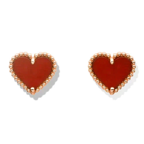 [⭐Luxery]HEART CARNELIAN STUD EARRINGS