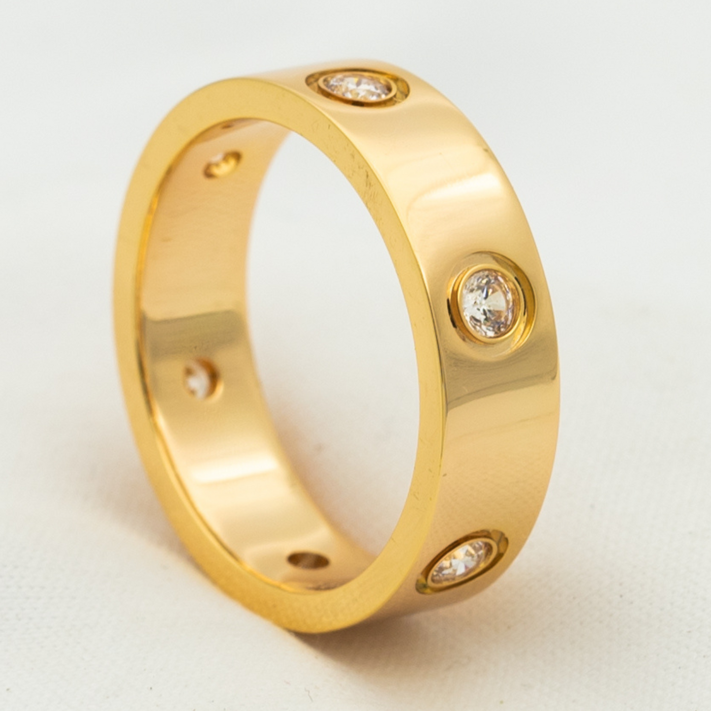 [⭐Luxery]LOVE RING 5.5MM 6 DIAMONDS PINK GOLD