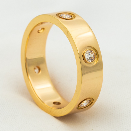 [⭐Luxery]LOVE RING 5.5MM 6 DIAMONDS PINK GOLD